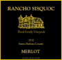Rancho Sisquoc Merlot 2016 Front Label
