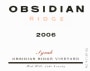 Tricycle Wine Company Obsidian Ridge Syrah 2006  Front Label