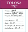 Tolosa Winery Edna Ranch 1772 Syrah 2007  Front Label
