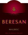 Beresan Winery Malbec 2012 Front Label