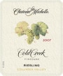 Chateau Ste. Michelle Cold Creek Vineyard Riesling 2007  Front Label