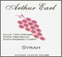 Arthur Earl Winery Valley View Vineyard Syrah 2008  Front Label
