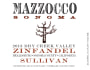 Mazzocco Sullivan Vineyard Zinfandel 2013  Front Label
