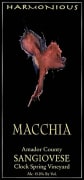 Macchia Winery Clock Spring Vineyard Harmonious Sangiovese 2014  Front Label