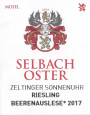Selbach Oster Zeltinger Sonnenuhr Riesling Beerenauslese (375ML half-bottle) 2017  Front Label