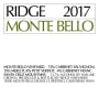Ridge Monte Bello (375ML half-bottle) 2017  Front Label