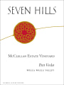 Seven Hills Winery McClellan Estate Vineyard Petite Verdot 2014  Front Label