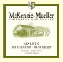 McKenzie-Mueller Vineyards & Winery Malbec 2010  Front Label