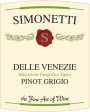 Simonetti Delle Venezie Pinot Grigio 2015  Front Label