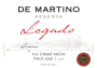 De Martino Legado Reserva Pinot Noir 2013  Front Label