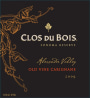 Clos du Bois Reserve Old Vine Carignan 2009  Front Label