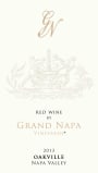 Grand Napa Vineyards Oakville Red Wine 2013  Front Label