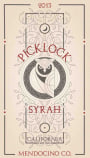 Picklock Syrah 2013  Front Label