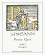 Sineann Pinot Gris 2002  Front Label