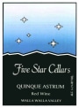 Five Star Cellars Quinque Astrum Red 2009 Front Label