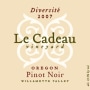 Le Cadeau Vineyard Diversite Pinot Noir 2007  Front Label