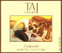 Taj Cellars Zinfandel 2008  Front Label