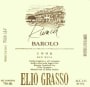 Elio Grasso Barolo Runcot (stained label) 1996  Front Label