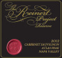The Reinert Project Atlas Peak Cabernet Sauvignon 2012 Front Label