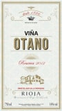 Vina Otano Reserva 2012  Front Label