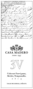 Casa Madero 3V 2015  Front Label