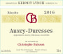 Christophe Buisson Auxey-Duresses Rouge 2016  Front Label