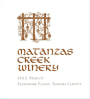 Matanzas Creek Alexander Valley Merlot 2012  Front Label