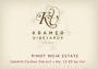Kramer Estate Pinot Noir 2014  Front Label