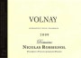 Domaine Nicolas Rossignol Volnay 2009  Front Label