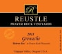 Reustle - Prayer Rock Vineyards Hebron Bloc Grenache 2011  Front Label
