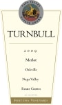 Turnbull Fortuna Vineyard Merlot 2009  Front Label