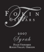 Folin Cellars Syrah 2007  Front Label