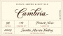 Cambria Clone 115 Pinot Noir 2009  Front Label