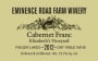 Eminence Road Farm Winery Elizabeth's Vineyard Cabernet Franc 2012 Front Label