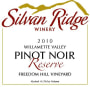 Silvan Ridge Freedom Hill Vineyard Reserve Pinot Noir 2010 Front Label