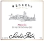 Santa Rita Reserva Malbec 2010  Front Label