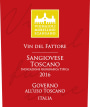 Vignaioli del Morellino Vin del Fattore Sangiovese 2016  Front Label