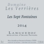 Les Verrieres de Montagnac Coteaux du Languedoc Les Sept Fontaines 2014 Front Label