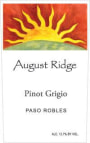August Ridge Pinot Grigio 2015  Front Label