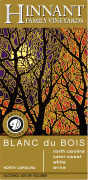 Hinnant Family Vineyards Blanc de Bois  Front Label