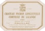Chateau Pichon Longueville Comtesse de Lalande (3 Liter Bottle) 1989  Front Label
