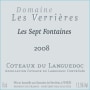 Domaine Les Verrieres Les Sept Fontaines 2008 Front Label