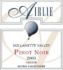 Airlie Pinot Noir 2003  Front Label