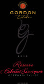 Gordon Estate Winery & Vineyards Reserve Cabernet Sauvignon 2012  Front Label