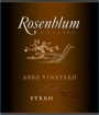 Rosenblum Cellars Abba Vineyard Syrah 2011  Front Label