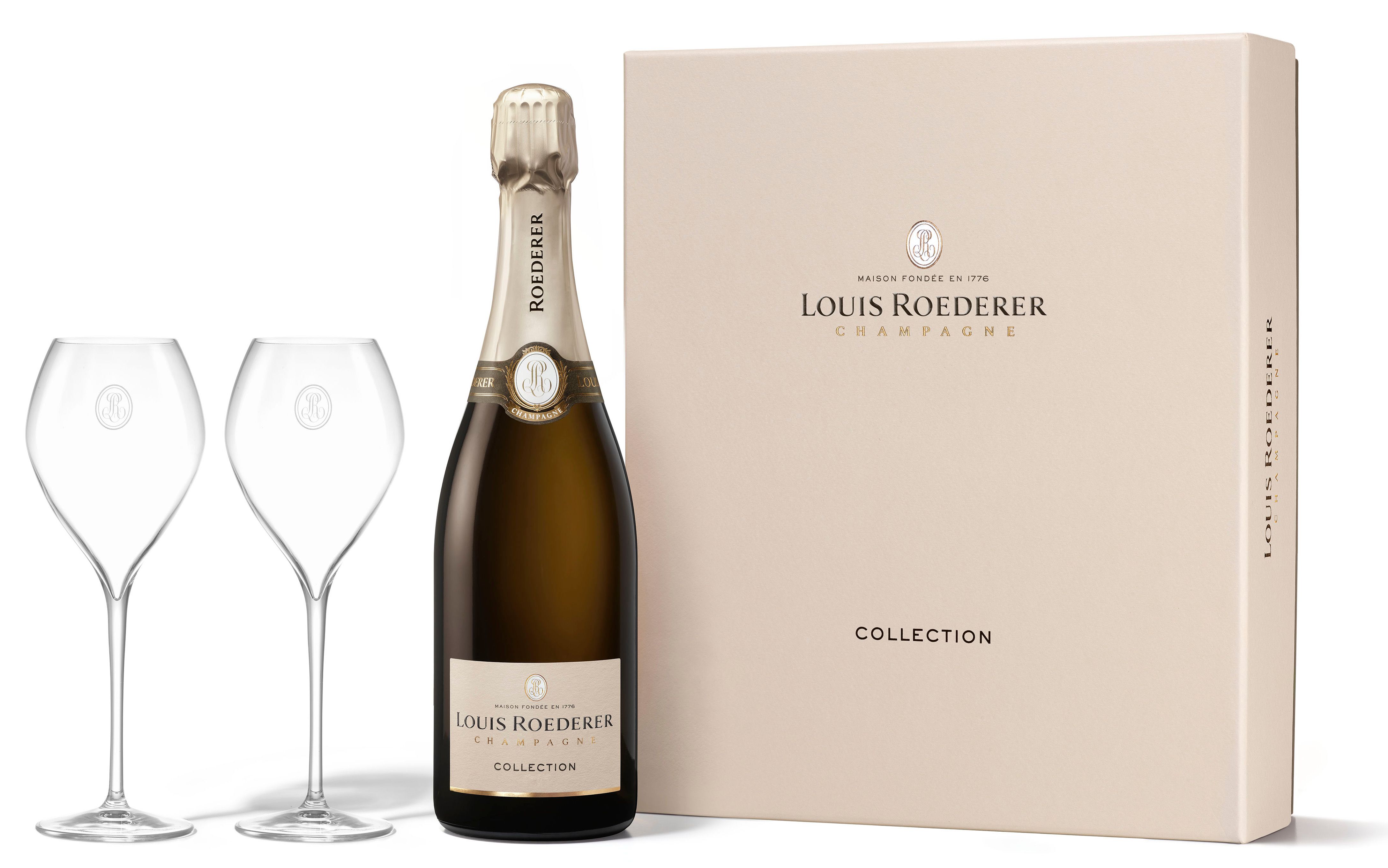Louis Roederer Collection 246 Champagne Gift Boxed with 2 Glasses